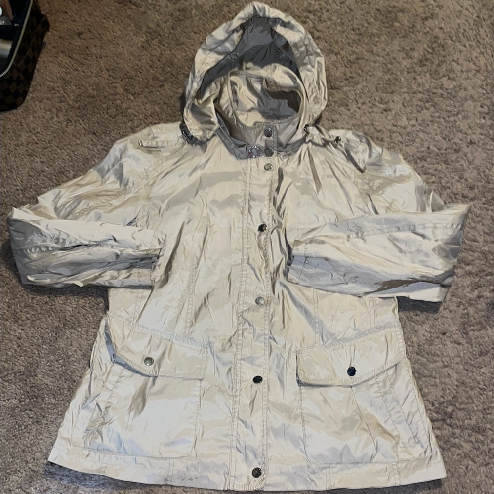 Light Tan/Gold Antea Hooded Rain Jacket